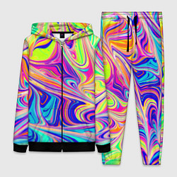 Женский 3D-костюм Аномально яркие цветные разводы, цвет: 3D-черный