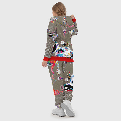 Женский костюм Takashi Murakami арт с языками / 3D-Красный – фото 5