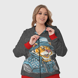 Женский 3D-костюм Крутой тигр cool tiger, цвет: 3D-красный — фото 2
