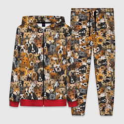 Женский 3D-костюм Собаки Разные Породы, цвет: 3D-красный