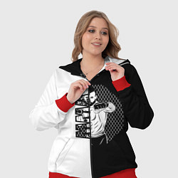 Женский 3D-костюм Боец ММА чёрно-белое, цвет: 3D-красный — фото 2