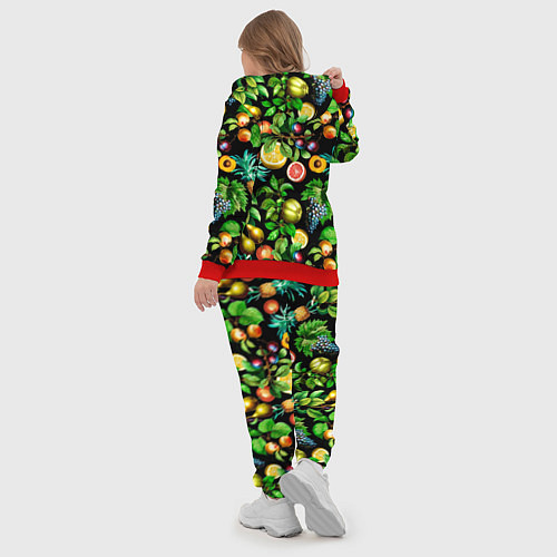 Женский костюм Сочные фрукты - персик, груша, слива, ананас / 3D-Красный – фото 5