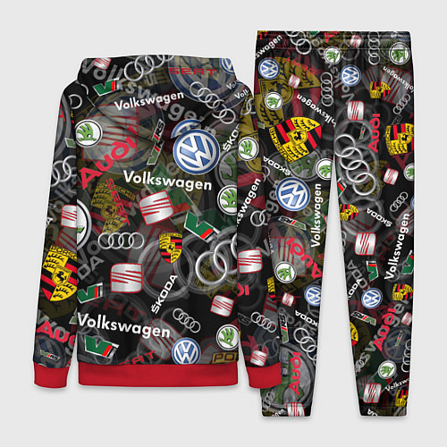 Женский костюм Volkswagen Group AUDI VW SEAT PORSCHE SKODA / 3D-Красный – фото 2