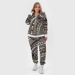 Женский 3D-костюм Абстрактный геометрический рисунок от руки Волны,, цвет: 3D-белый — фото 2