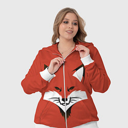 Женский 3D-костюм Рыжая серьезная лиса, цвет: 3D-белый — фото 2