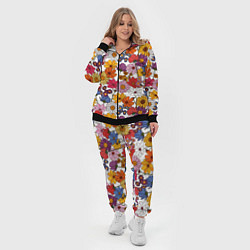 Женский 3D-костюм Полевые Цветы на белом фоне, цвет: 3D-черный — фото 2