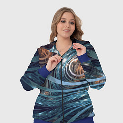 Женский 3D-костюм Абстрактный геометрический паттерн, цвет: 3D-синий — фото 2