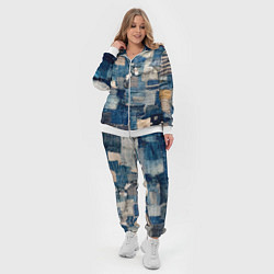 Женский 3D-костюм Patchwork Jeans Осень Зима 2023, цвет: 3D-белый — фото 2