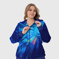 Женский 3D-костюм Неоновый фрактальный хвост кометы Абстракция Neon, цвет: 3D-синий — фото 2