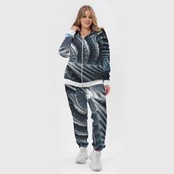 Женский 3D-костюм Фрактальный абстрактный паттерн Броня Fractal Abst, цвет: 3D-белый — фото 2