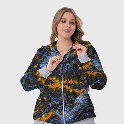 Женский 3D-костюм Оранжево-Синяя Вулканическая Лава, цвет: 3D-меланж — фото 2