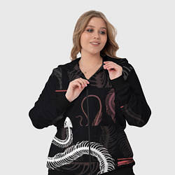 Женский 3D-костюм Скелет змеи Snake skeleton, цвет: 3D-черный — фото 2
