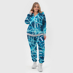 Женский 3D-костюм Неоновые лучи и неоновые надписи - Голубой, цвет: 3D-меланж — фото 2