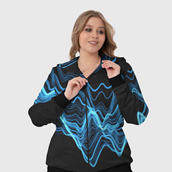 Женский 3D-костюм Синие волны-молнии, цвет: 3D-черный — фото 2