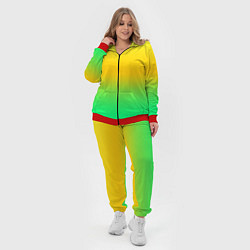 Женский 3D-костюм Неоновый градиентный желто-зеленый фон, цвет: 3D-красный — фото 2