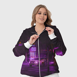 Женский 3D-костюм Неоновый ночной переход - Фиолетовый, цвет: 3D-белый — фото 2
