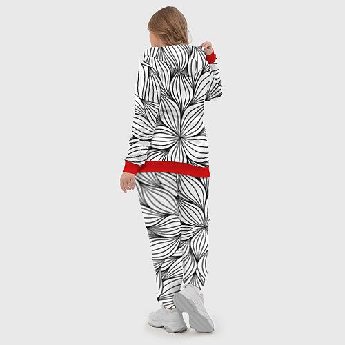 Женский костюм Бесконечные Белые Листья / 3D-Красный – фото 5