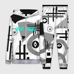 Женский костюм SPORT GAMES черно-белый абстрактный узор