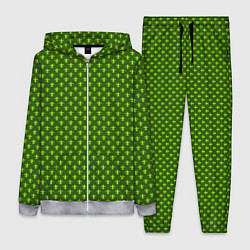 Женский 3D-костюм Зеленый узоры крестиком, цвет: 3D-меланж