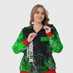 Женский 3D-костюм Pubg - зелёное пламя, цвет: 3D-красный — фото 2