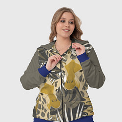Женский 3D-костюм Жирафы в тропиках, цвет: 3D-синий — фото 2