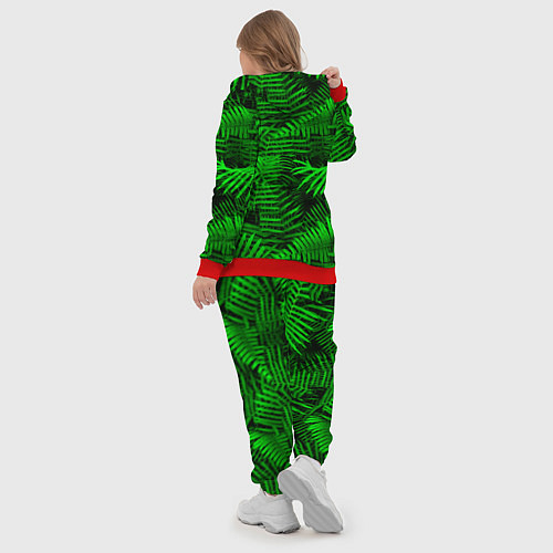 Женский костюм Листья папоротника - текстура / 3D-Красный – фото 5