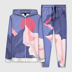 Женский 3D-костюм Пейзаж гор и леса в стиле ретро, цвет: 3D-белый