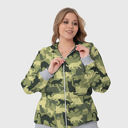 Женский 3D-костюм Кошачий камуфляж в зеленой гамме, цвет: 3D-меланж — фото 2