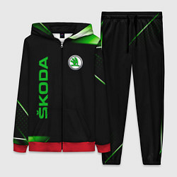 Женский 3D-костюм Skoda Sport Абстракция, цвет: 3D-красный