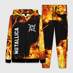 Женский 3D-костюм Metallica и пылающий огонь, цвет: 3D-черный