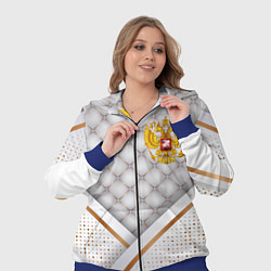 Женский 3D-костюм Герб России white gold, цвет: 3D-синий — фото 2