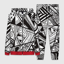 Женский костюм Черно белый узор