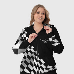 Женский 3D-костюм UAZ racing flag, цвет: 3D-черный — фото 2