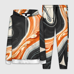 Женский 3D-костюм Оранжевые разводы краски, цвет: 3D-белый