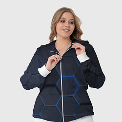 Женский 3D-костюм Неоновая броня голубая, цвет: 3D-белый — фото 2