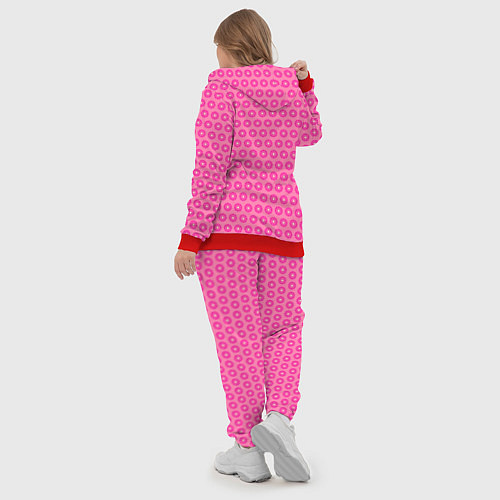 Женский костюм Розовые цветочки - паттерн из ромашек / 3D-Красный – фото 5