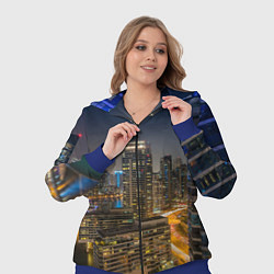 Женский 3D-костюм Ночной красочный город, цвет: 3D-синий — фото 2