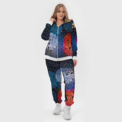 Женский 3D-костюм Разноцветные огни сквозь дождевое стекло, цвет: 3D-белый — фото 2