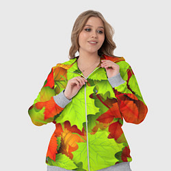 Женский 3D-костюм Зелёные осенние листья, цвет: 3D-меланж — фото 2
