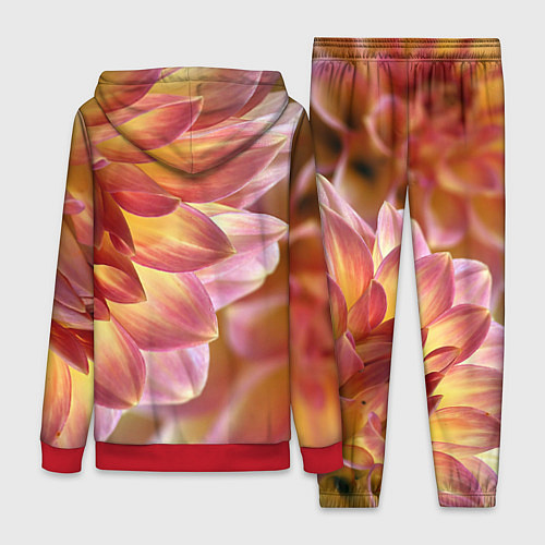 Женский костюм Оранжевые георгины лепестки / 3D-Красный – фото 2