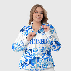 Женский 3D-костюм РОССИЯ голубой узор, цвет: 3D-белый — фото 2