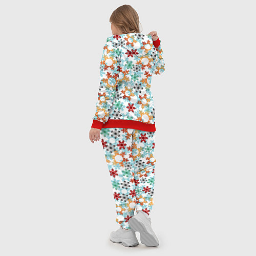 Женский костюм Новогодний декор бумажные разноцветные снежинки / 3D-Красный – фото 5