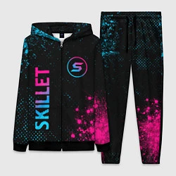 Женский 3D-костюм Skillet - neon gradient: надпись, символ, цвет: 3D-черный