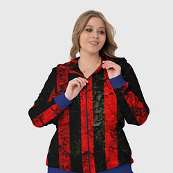 Женский 3D-костюм Красно-черный фон в полоску, цвет: 3D-синий — фото 2