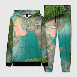 Женский 3D-костюм Карта Земли, цвет: 3D-черный
