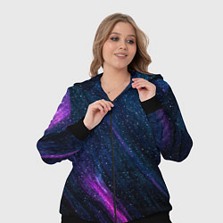 Женский 3D-костюм Звёздное абстрактное фиолетовое небо, цвет: 3D-черный — фото 2