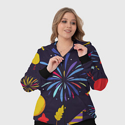 Женский 3D-костюм Новогодний фейерверк, цвет: 3D-черный — фото 2