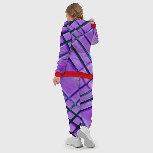 Женский костюм Фиолетовый фон и тёмные линии / 3D-Красный – фото 5
