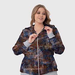 Женский 3D-костюм Коричневый с синим абстрактный гранжевый, цвет: 3D-меланж — фото 2
