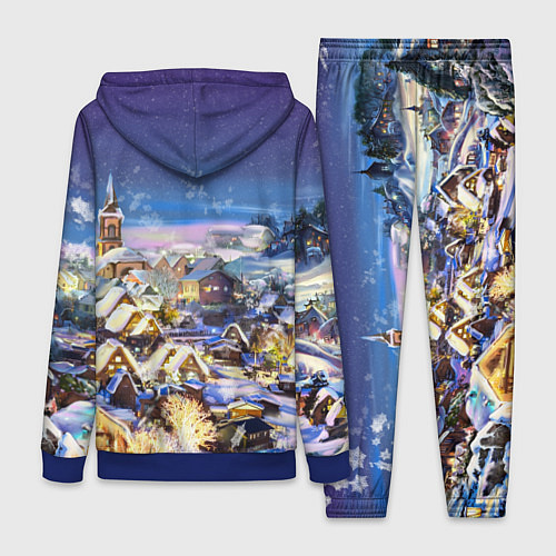 Женский костюм Рождественская деревня / 3D-Синий – фото 2